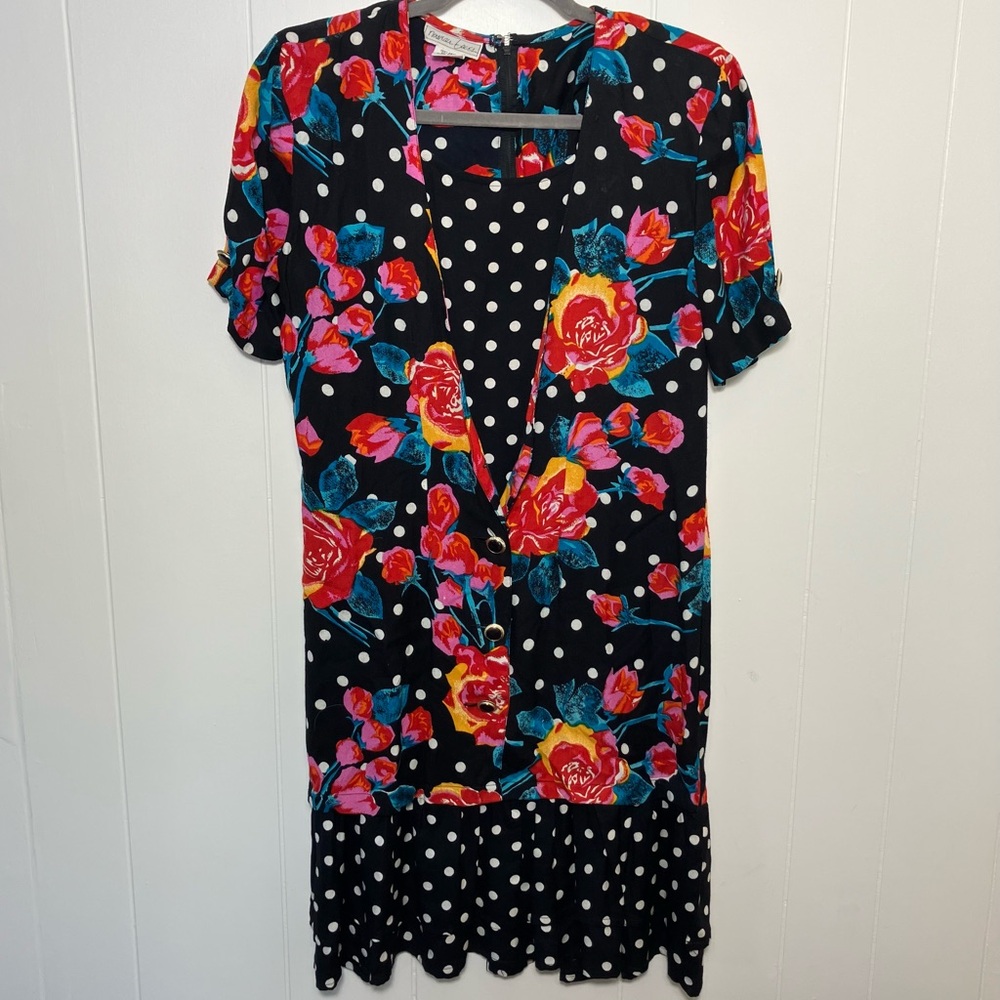 Golden Girls Floral and Polka Dot Mini Dress